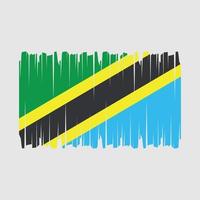 vector de pincel de bandera de tanzania