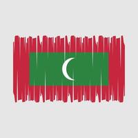 vector de pincel de bandera de maldivas