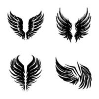 Take flight with our stunning black and white wings collection. Each one Hand drawn with intricate details, these illustrations are sure to add a touch of elegance to any project vector