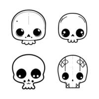 Add a touch of cute creepiness to your project with our cute kawaii skull head logo collection. Hand drawn with love, these illustrations are sure to add a unique and playful twist vector