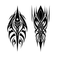 tribal tattoo design black and white hand drawn illustration vector