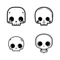 Add a touch of cute creepiness to your project with our cute kawaii skull head logo collection. Hand drawn with love, these illustrations are sure to add a unique and playful twist vector