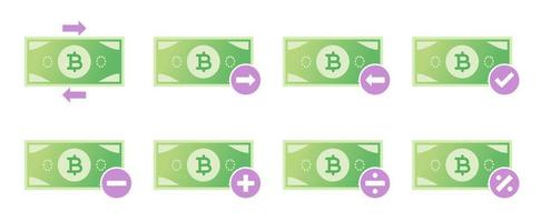 Thai Baht Money Transaction Icon Set vector