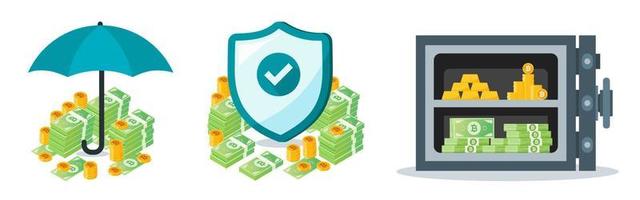 Thai Baht Money Protection and Security Set vector