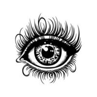 intrincado ojo tatuaje concepto, expertamente hecho a mano en detallado línea Arte por un experto ilustrador vector