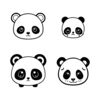 añadir algunos juguetón panda poder a tu proyecto con nuestra linda kawaii panda cabeza logo recopilación. mano dibujado con amar, estos ilustraciones son Por supuesto a añadir un toque de monería y encanto vector