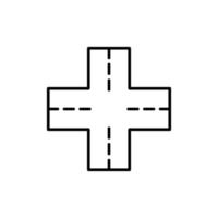 crossroad icon. outline icon vector