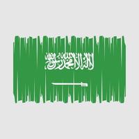 vector de pincel de bandera de arabia saudita