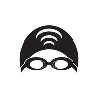 Swimming goggles icon symbol,illustration design template. vector