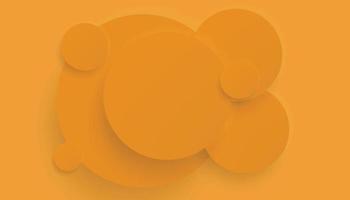 Abstract Orange Overlap Circles Background. Soft Color 3D Paper Circle Banner with Drop Shadows vector