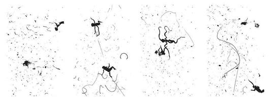 conjunto de sucio Envejecido afligido texturas retro vector ilustración con negro y blanco superposiciones eps 10