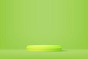 3D Podium Showcase Green Lemon Pastel Color Design. Vector illustration. Eps10