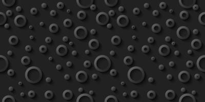 Circle Gray on Black Background. Abstract Geometric Seamless Pattern Design. Vector illustration. Eps10