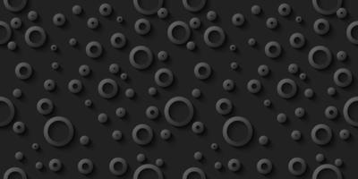 Circle Gray on Black Background. Abstract Geometric Seamless Pattern Design. Vector illustration. Eps10