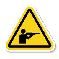 Shooting Range Diamond Caution Sign Rifle Range Symbol vector