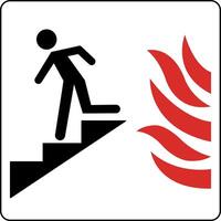 Use Stairs in Case of Fire Sign On White Background vector