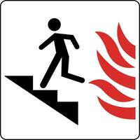 Use Stairs in Case of Fire Sign On White Background vector