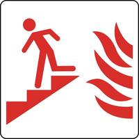 Use Stairs in Case of Fire Sign On White Background vector