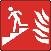 Use Stairs in Case of Fire Sign On White Background vector