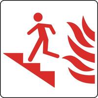 Use Stairs in Case of Fire Sign On White Background vector