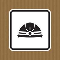 Head Protection Required Sign On White Background vector