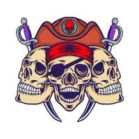 Vector pirate skull