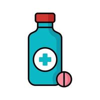 medicina botella icono vector diseño sencillo y limpiar