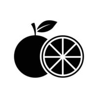 orange fruit icon vector minimalist design template