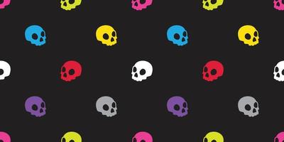Skull seamless pattern Halloween isolated bone skeleton Ghost icon colorful pop art wallpaper background vector