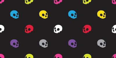 Skull seamless pattern Halloween isolated bone skeleton Ghost icon colorful pop art wallpaper background vector