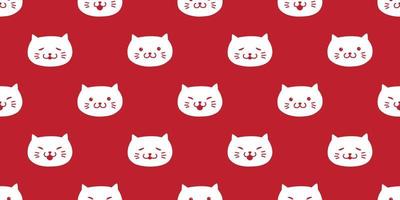 cat seamless pattern kitten head vector icon isolated wallpaper background red