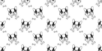 dog seamless french bulldog vector pattern pug sit bone isolated wallpaper background