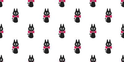 cat seamless pattern vector kitten bow tie icon isolated wallpaper background