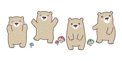 Bear Polar Bear vector mushroom character cartoon illustration doodle