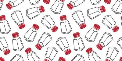 pepper isolated Salt sugar shaker bottle seamless pattern wallpaper background red vector