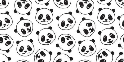 bear seamless pattern vector panda isolated polar bear head doodle wallpaper background