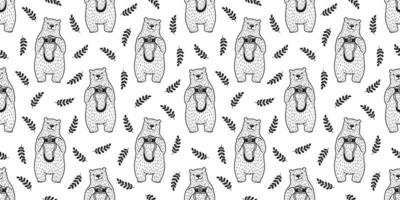 Bear seamless pattern vector Polar Bear isolated camera photography cartoon wallpaper background