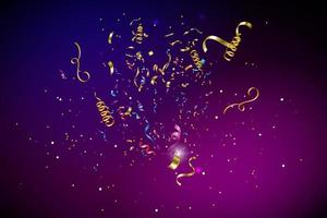 Happy birthday celebration with falling confetti. realistic colorful confetti background. vector