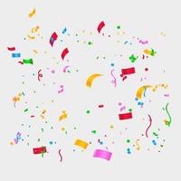 Realistic colorful confetti transparent background for festive events and parties. colorful confetti background realistic style vector