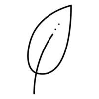 Leaf simple abstract. Doodle vector black and white illustration.