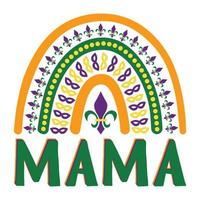 mamá mardi gras boho arco iris vector