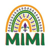 mimi mardi gras boho arco iris vector