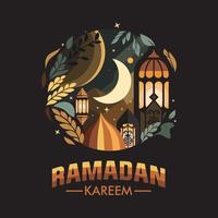 Ramadán kareem vector plano diseño