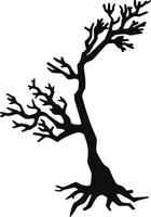 tree silhouette without leaves, hand drawn illustration vector