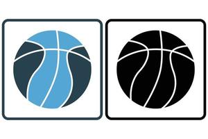 Basketball icon illustration. icon related to sport. Solid icon style. Simple vector design editable