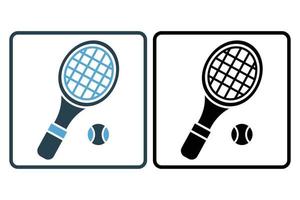 Tennis icon illustration. icon related to sport. outline icon style. Simple vector design editable