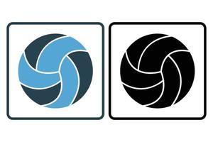 Volleyball icon illustration. icon related to sport. Solid icon style. Simple vector design editable