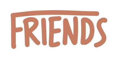 minimalist friends text effect design element vector