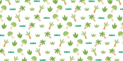 Palm and grass pattern for background design vector