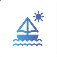 sailing icon with isolated vektor and transparent background vector